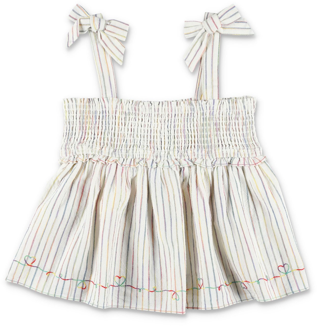 Zimmermann Rhiannon Stripes Denim Top Rainbow Stripe Divers