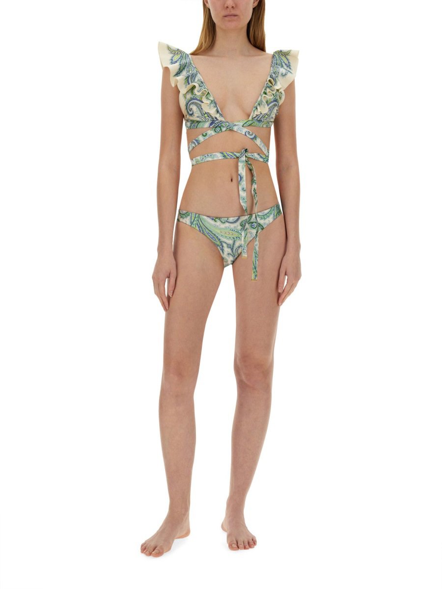 Zimmermann Bikini Set In Smooth Stretch Fabric Grijs