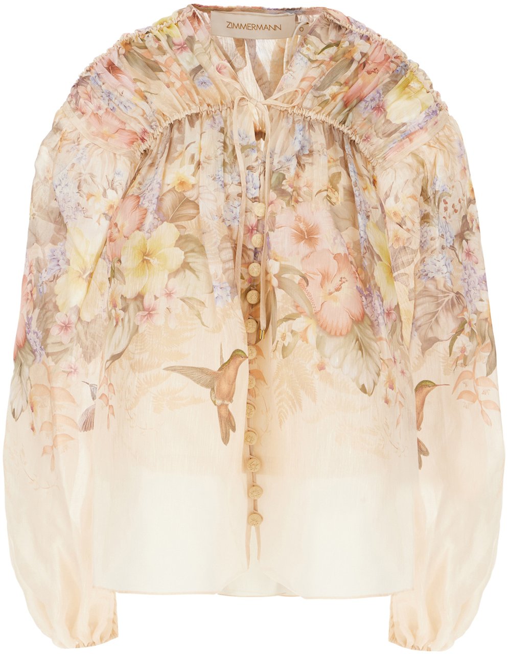 Zimmermann Zimmermann Printed linen blend Illuminate blouse Divers