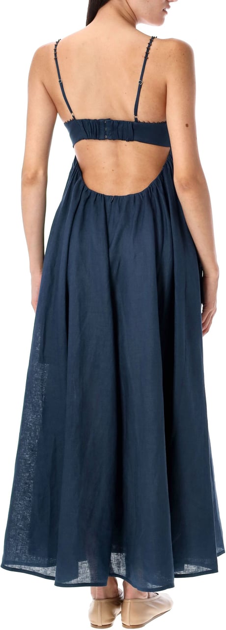 Zimmermann Twist Front Long Dress Blu Blauw
