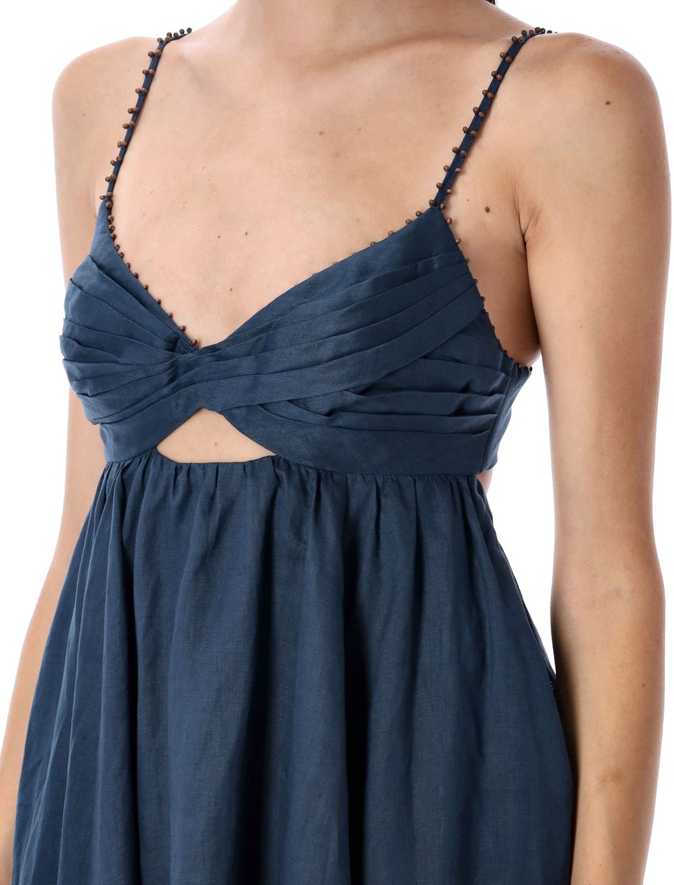 Zimmermann Twist Front Long Dress Blu Blauw