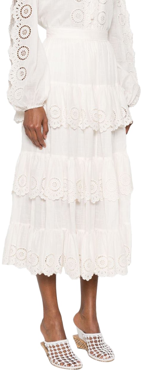 Zimmermann Skirts Ivory Wit