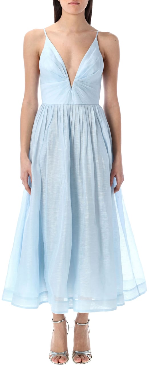 Zimmermann V Neck Midi Dress Verde Groen