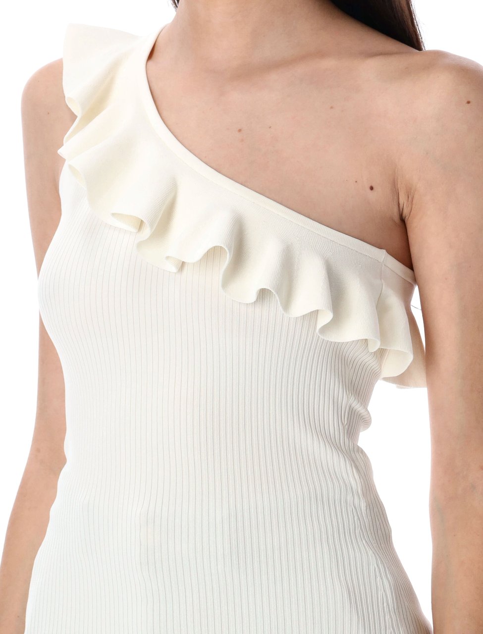 Zimmermann Frill One Shoulde Top Parchement White Wit