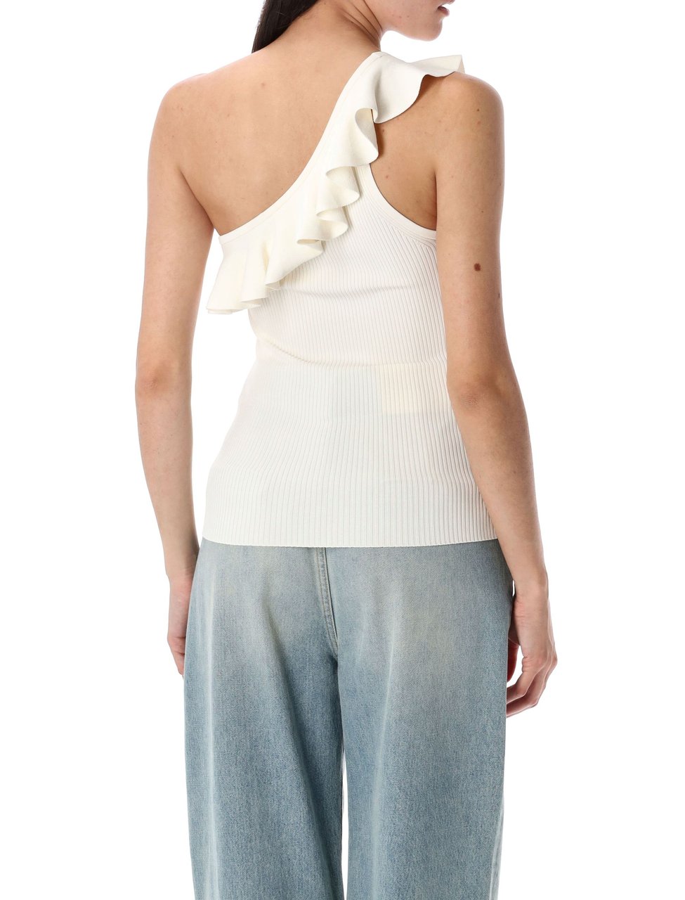 Zimmermann Frill One Shoulde Top Parchement White Wit