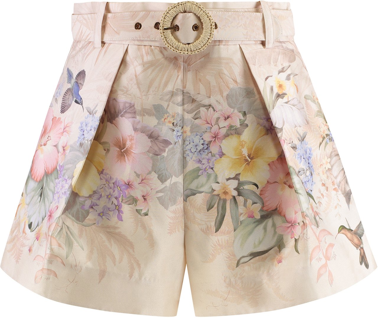 Zimmermann Printed silk shorts Roze