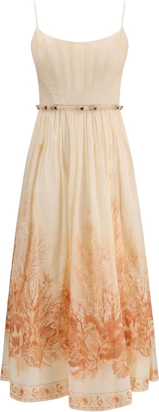 Zimmermann Multicolor Cotton Long Dress Divers