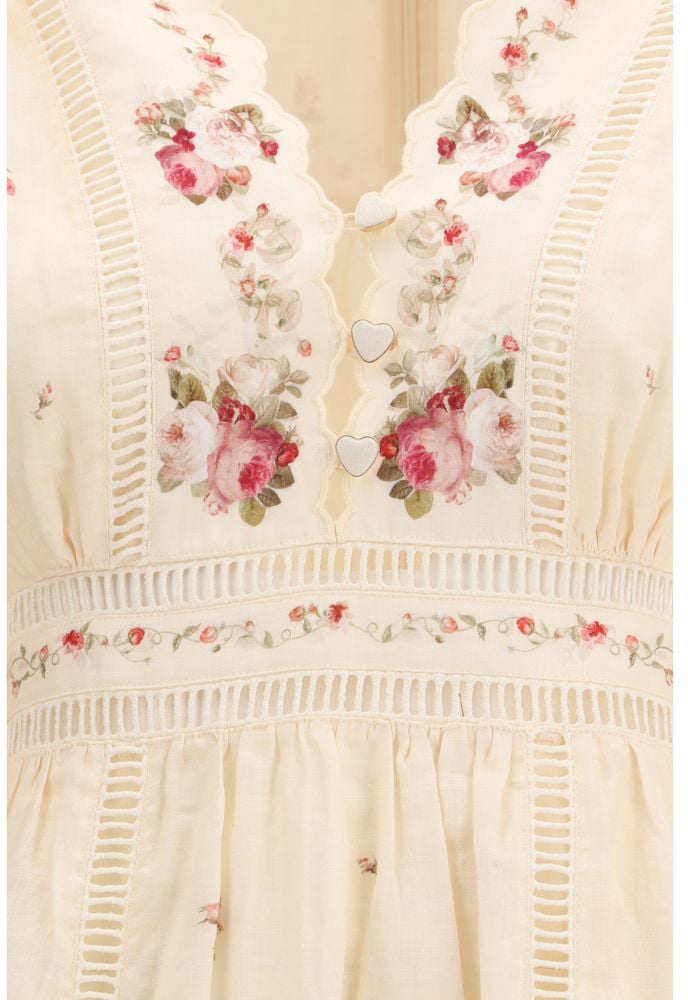 Zimmermann Zimmermann Beige Linen Casual Dress Beige