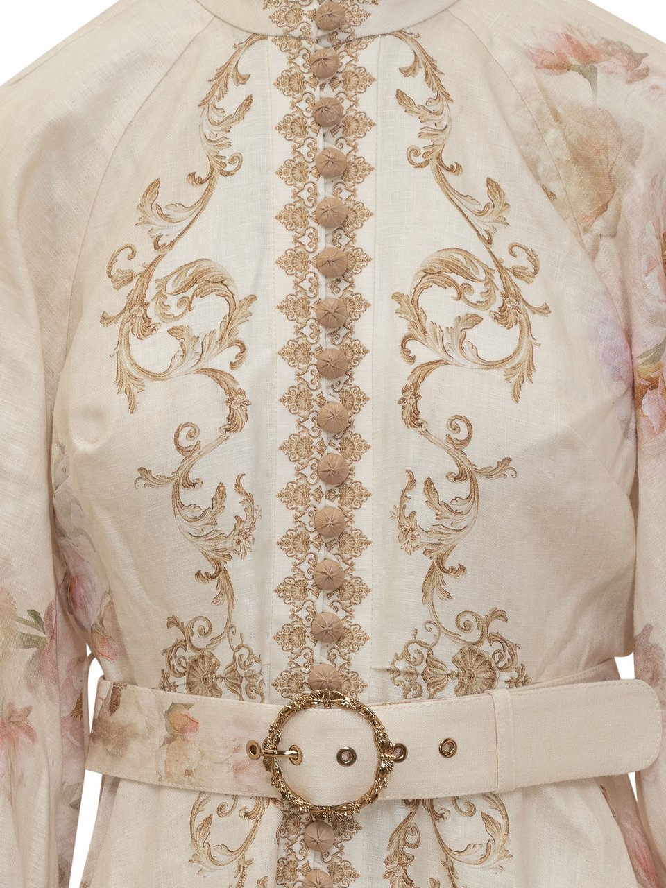 Zimmermann Abito Zimmermann con Ricami e Stampa Beige