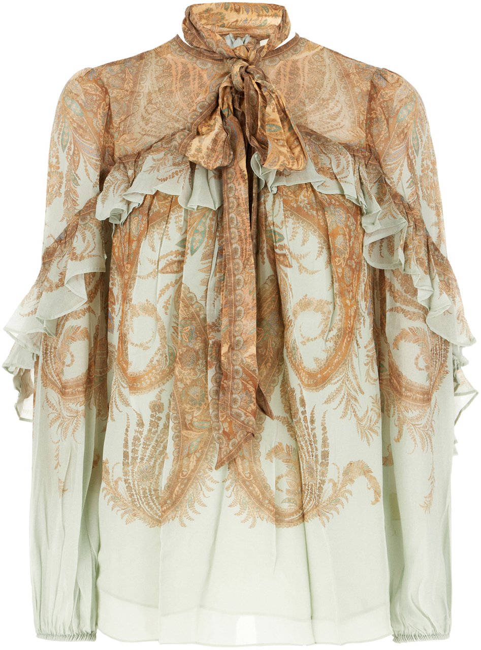 Zimmermann Zimmermann Printed viscose Memento Flutter blouse Divers