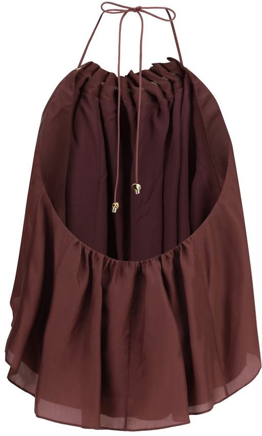 Zimmermann Bordeaux Silk Blouse Maroon