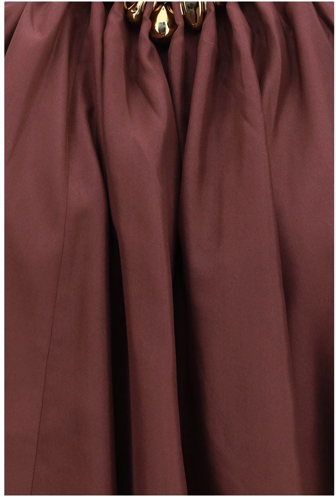Zimmermann Bordeaux Silk Blouse Maroon