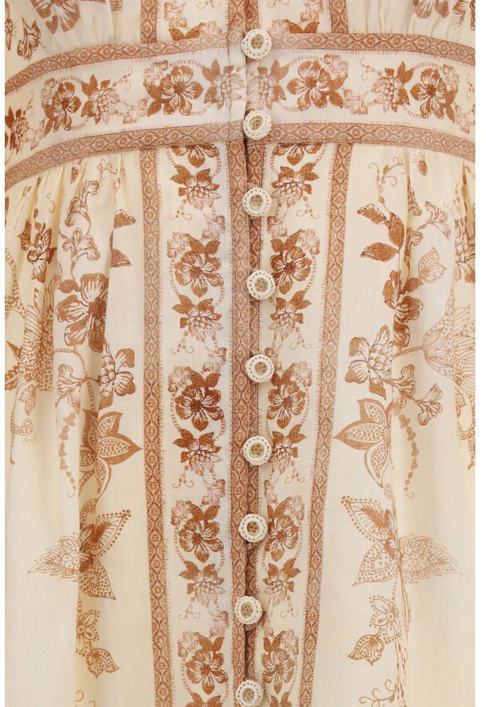 Zimmermann Beige Linen Casual Dress Beige