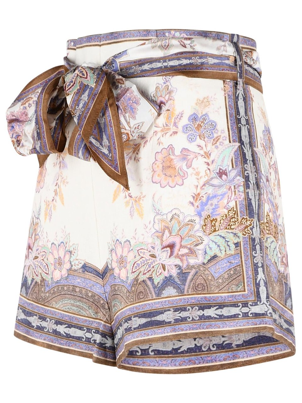 Zimmermann 'Luna' Cream Linen Shorts Roze