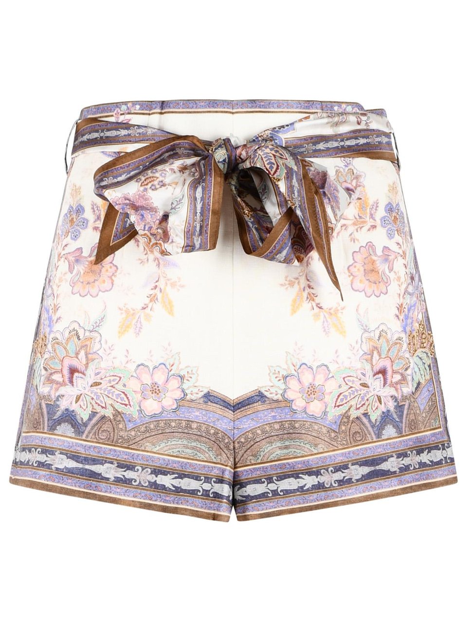 Zimmermann 'Luna' Cream Linen Shorts Roze
