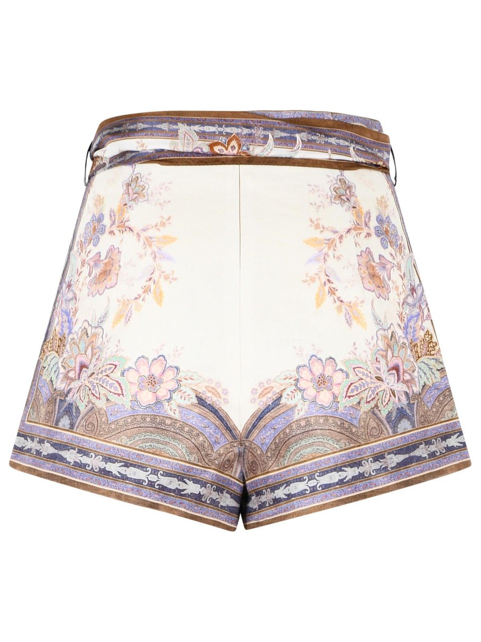 Zimmermann 'Luna' Cream Linen Shorts Roze