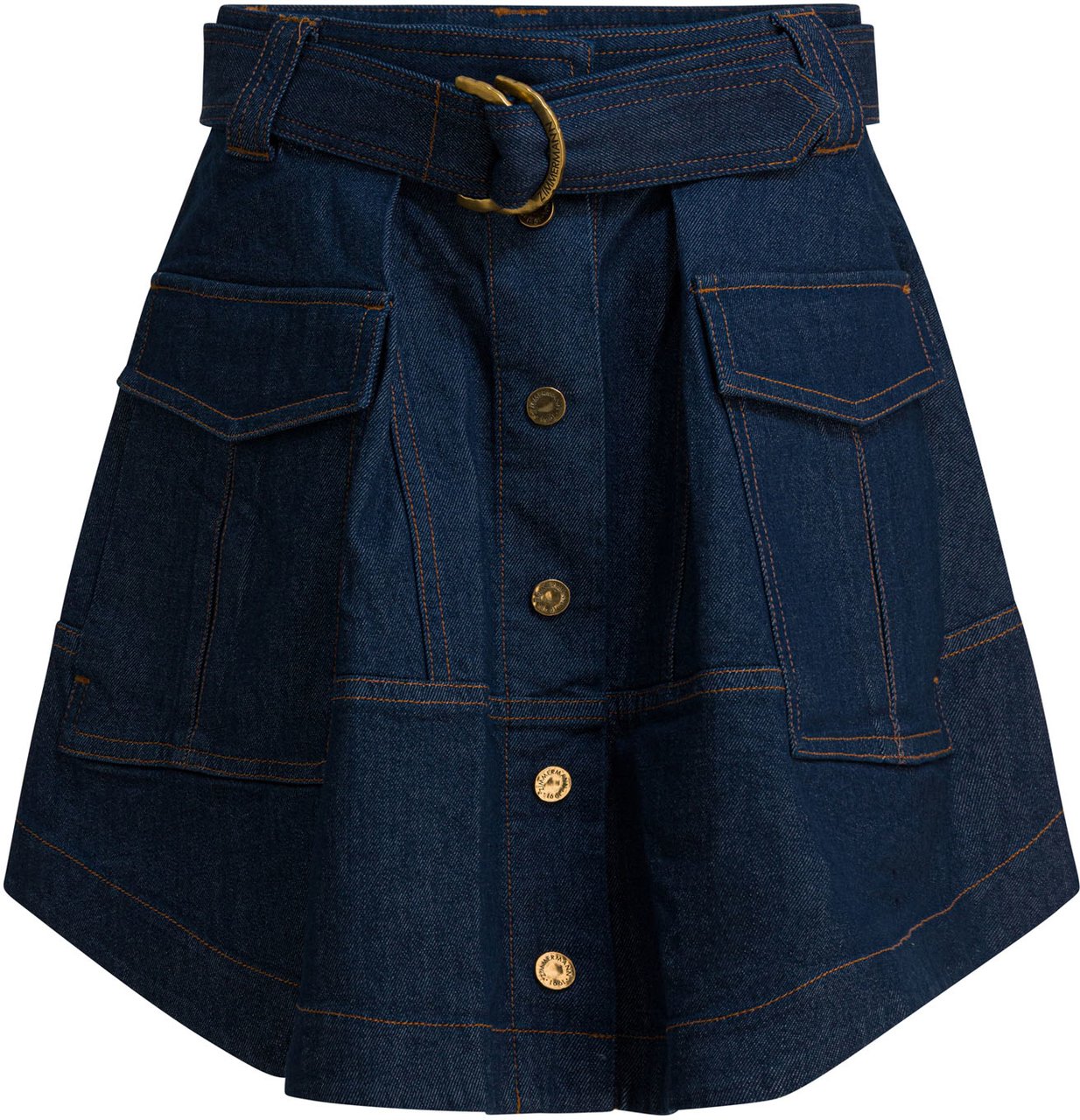 Zimmermann Denim skirt with belt Blauw