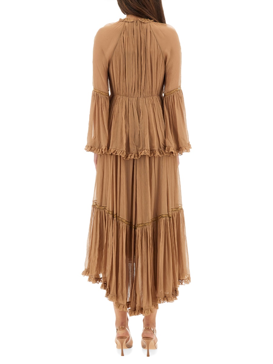 Zimmermann Hypnotic Peplum Ruffle Dress Bruin