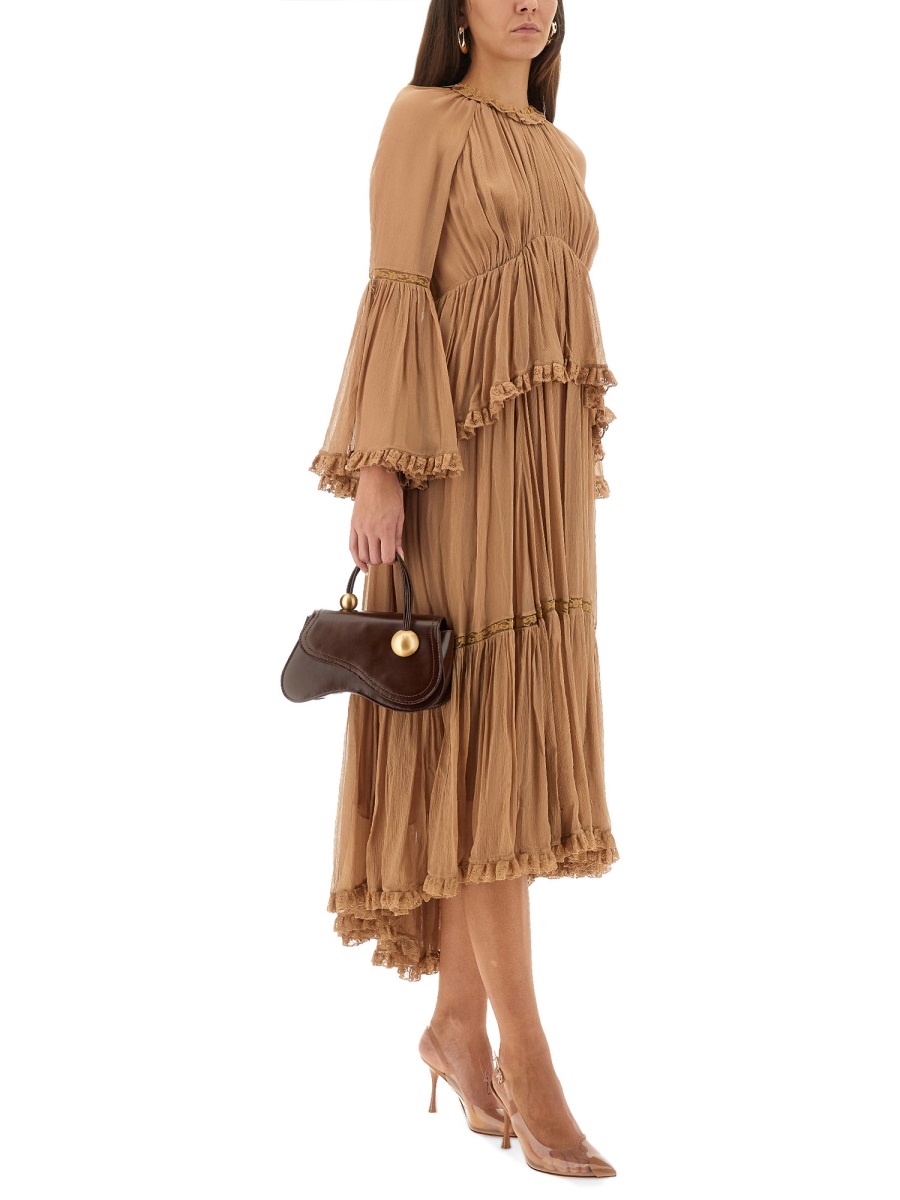 Zimmermann Hypnotic Peplum Ruffle Dress Bruin