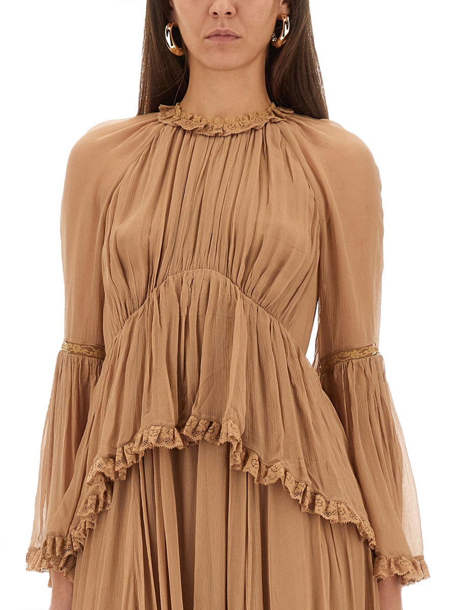Zimmermann Hypnotic Peplum Ruffle Dress Bruin