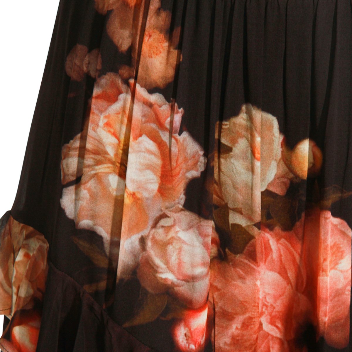 Zimmermann High Waisted Ruffled Skirt With Asymmetric Hem Zwart