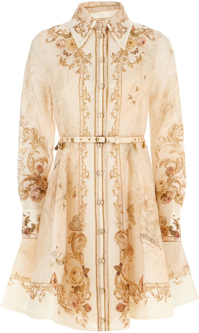 Zimmermann Zimmermann Printed linen blend Memento dress Divers