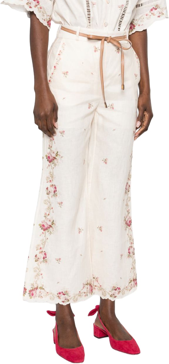 Zimmermann Trousers Crema Wit
