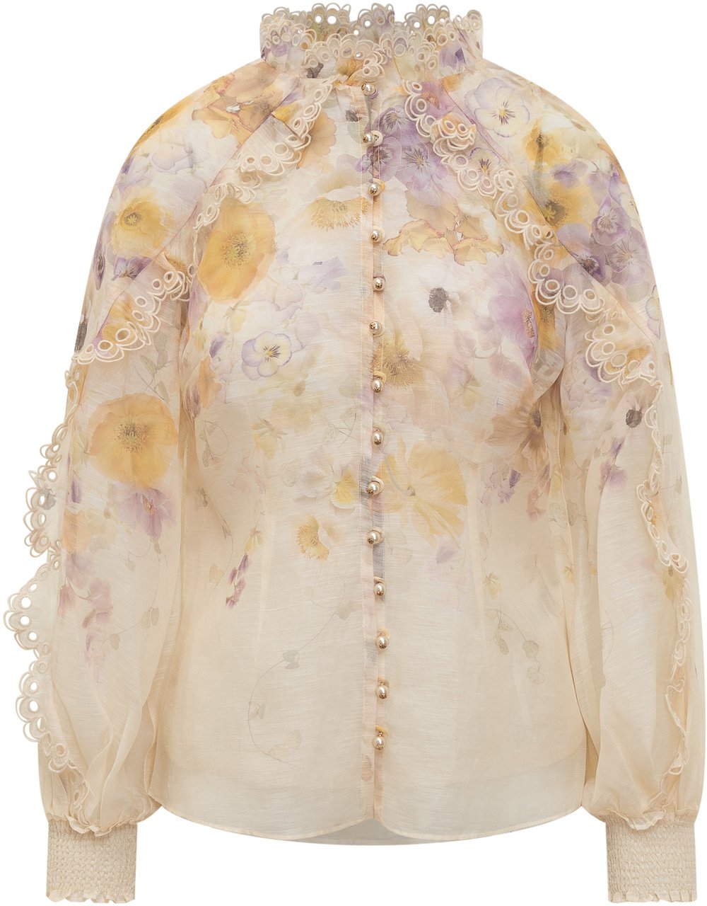 Zimmermann Blusa Zimmermann in Seta con Stampa Beige