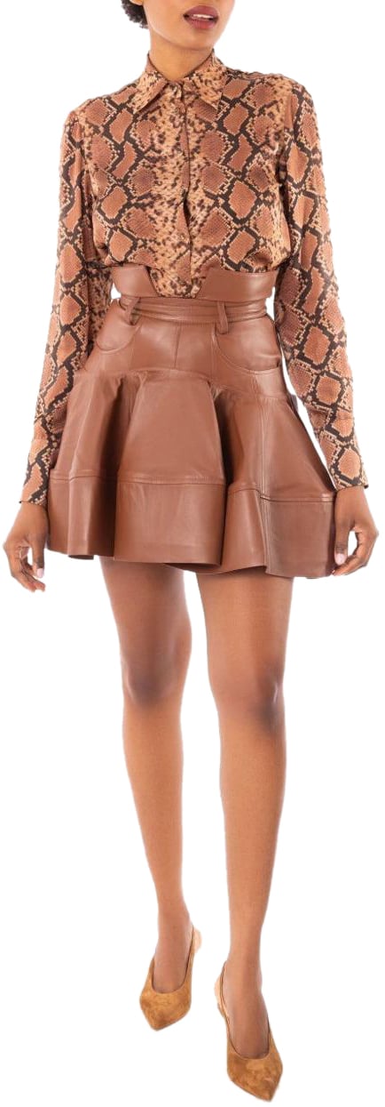Zimmermann Skirts Leather Brown Bruin
