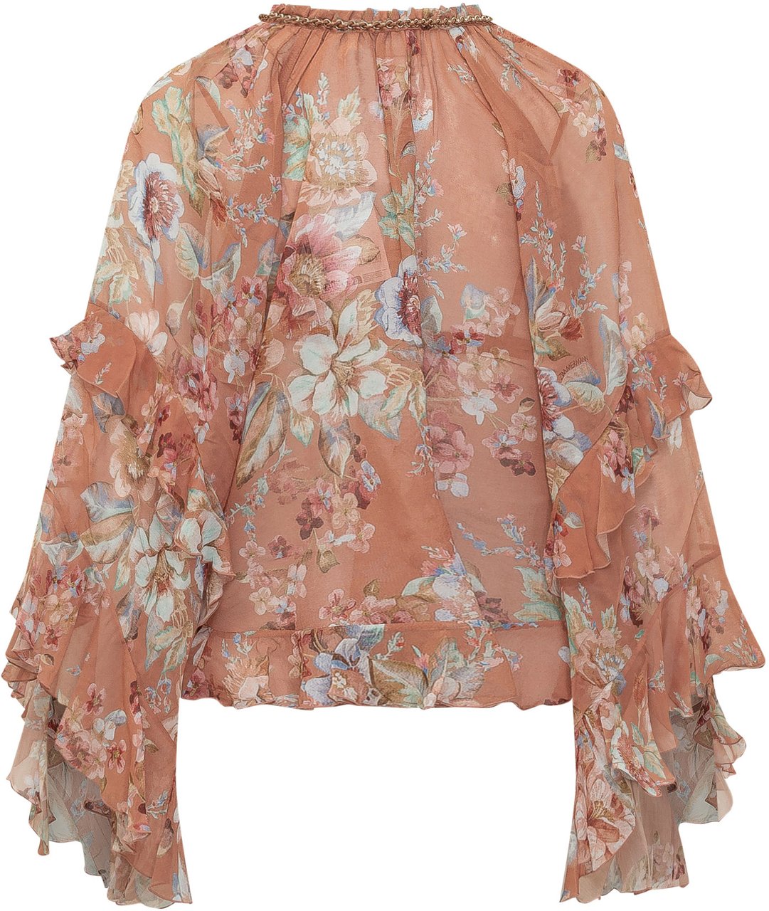 Zimmermann AWAKEN RUFFLE BLOUSE Roze
