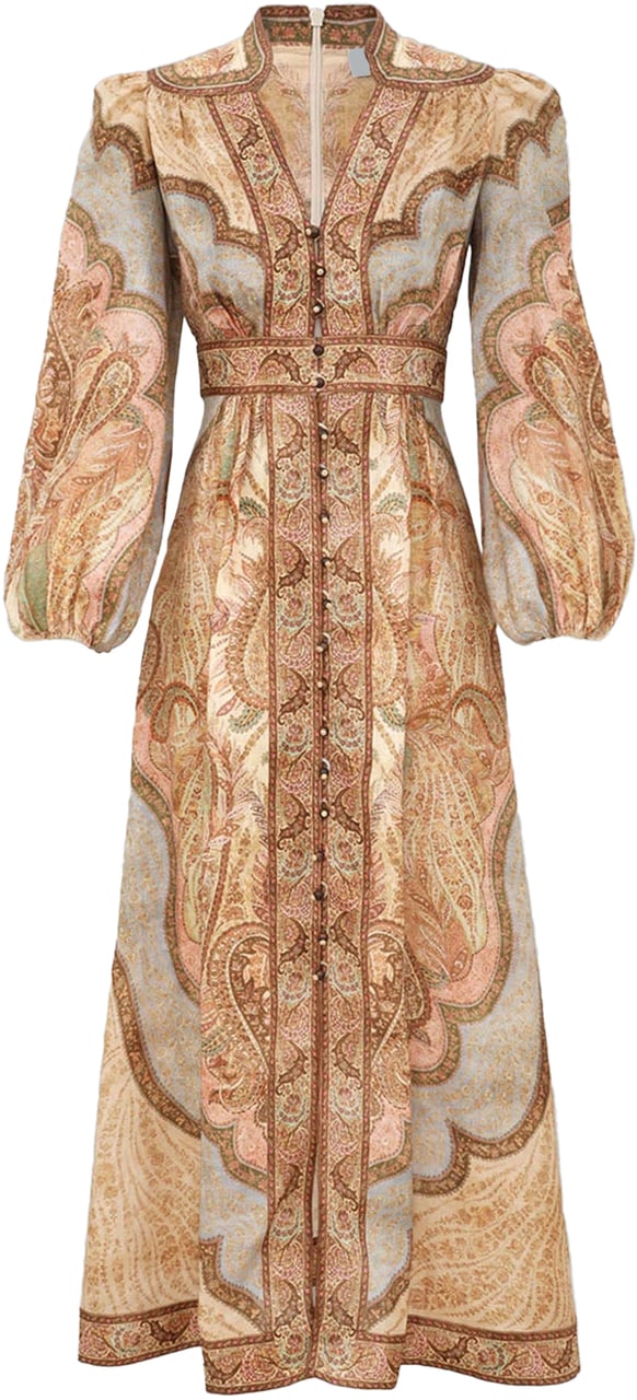 Zimmermann Wanderlust Plunge Midi Dress Divers