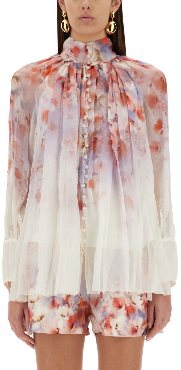 Zimmermann "Crush" Smock Blouse Roze