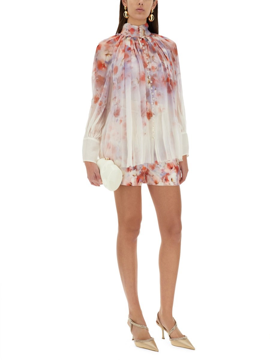 Zimmermann "Crush" Smock Blouse Roze