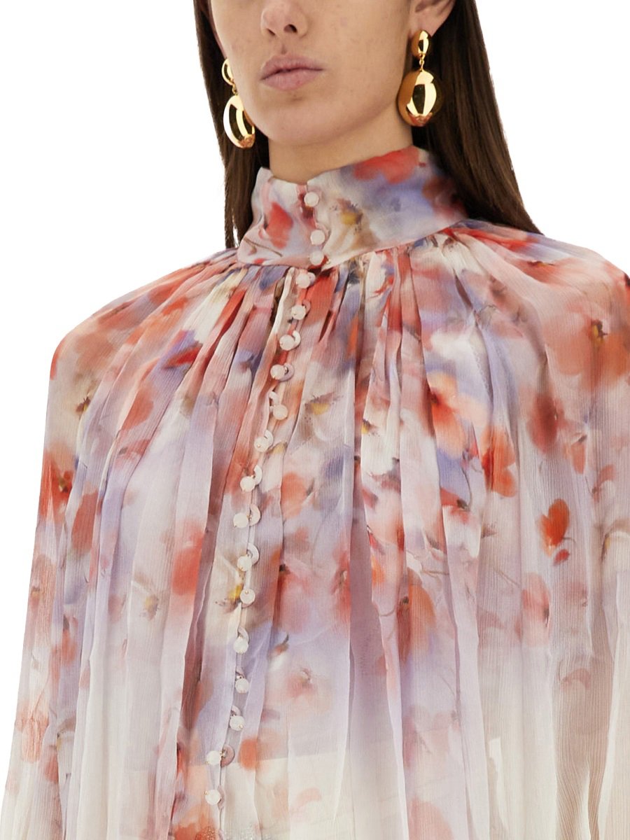 Zimmermann "Crush" Smock Blouse Roze