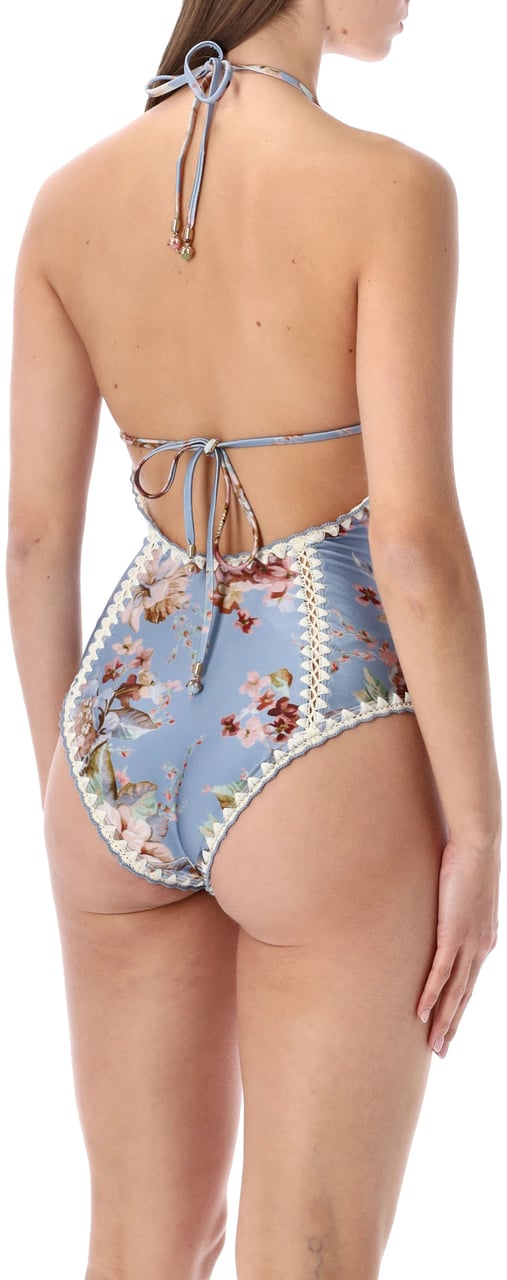 Zimmermann Zimmermann Chambray crochet one-piece swimsuit Blauw