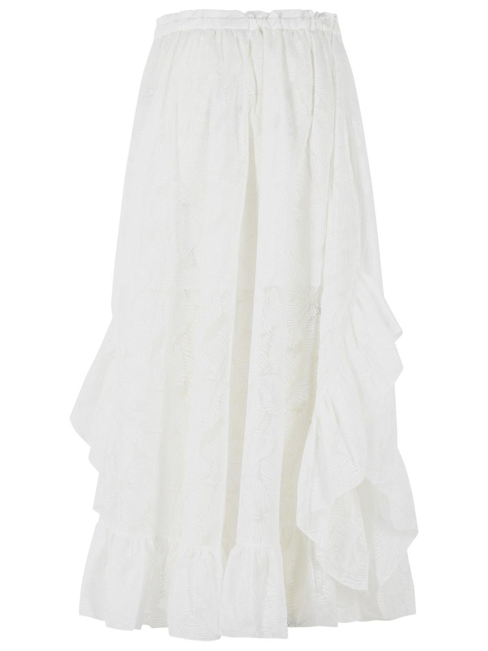 Zimmermann 'Daylight' Long Skirt In White Cotton Blend Wit