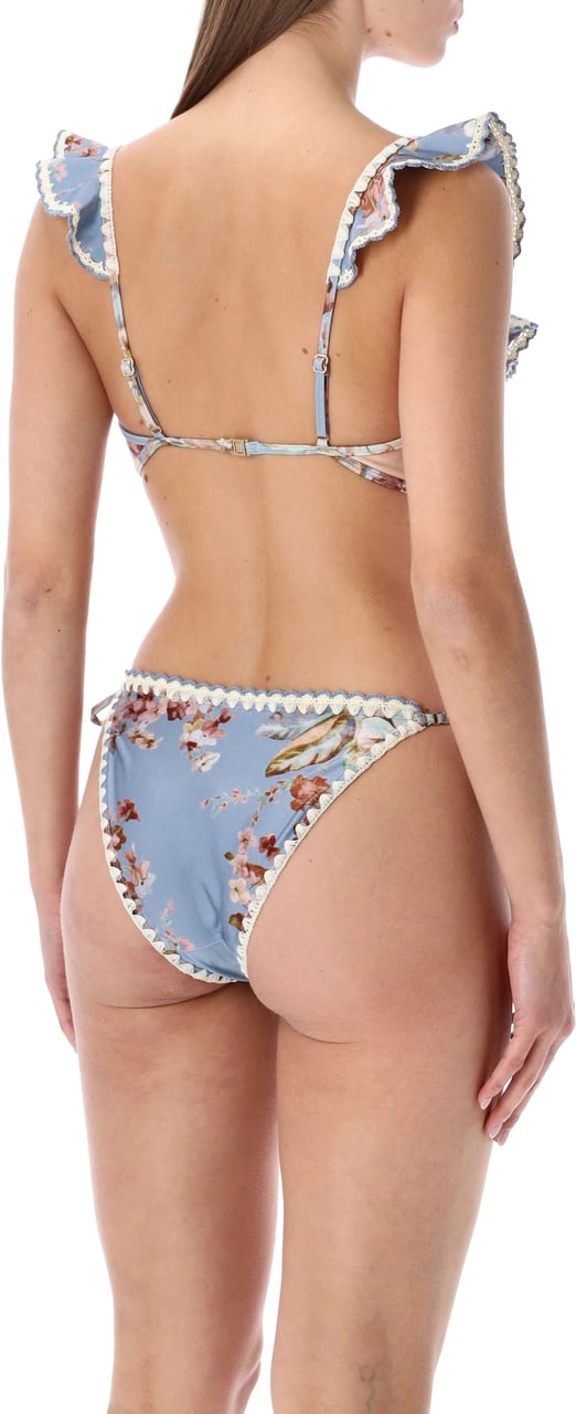 Zimmermann Bikini Top Chambray Blue Floral Blauw