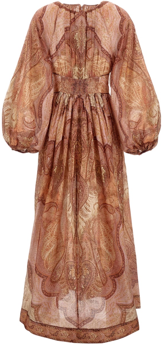 Zimmermann Long Sleeve Midi Dress Bruin
