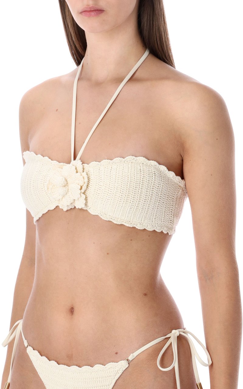 Zimmermann Bikini Set Crochet Bianco Wit