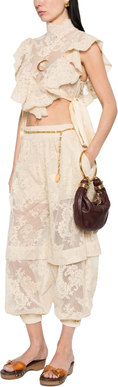 Zimmermann Trousers Ecru Beige