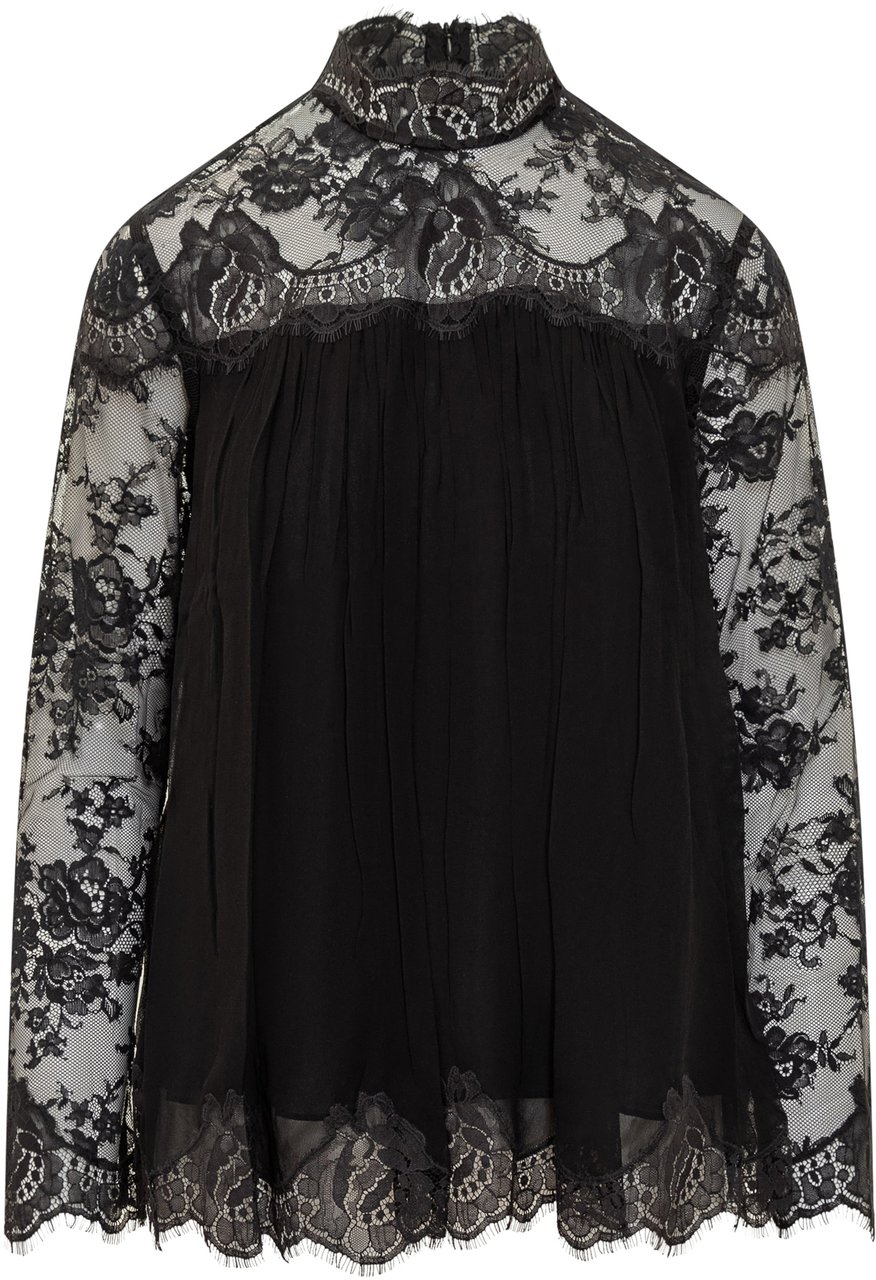Zimmermann Zimmermann Blusa in Pizzo Nero Zwart