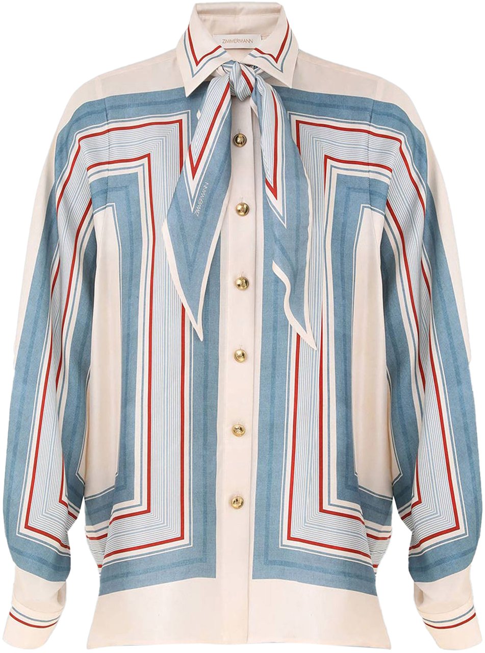 Zimmermann Relaxed Scarf Shirt Divers