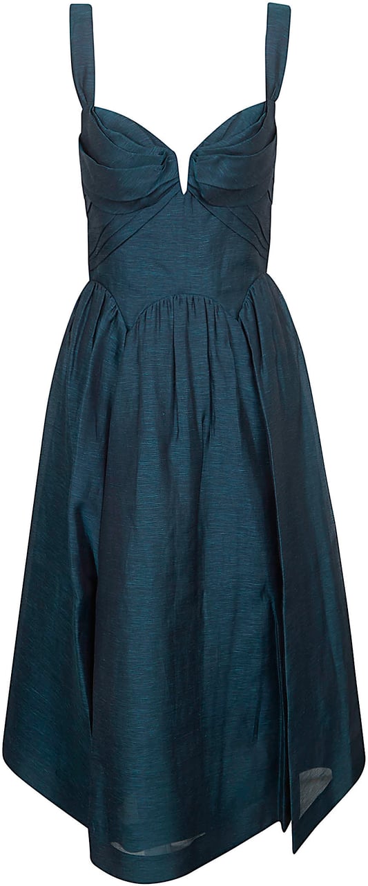 ZIMMERMANN Rebellion Drape Midi Dress Lichtblauw