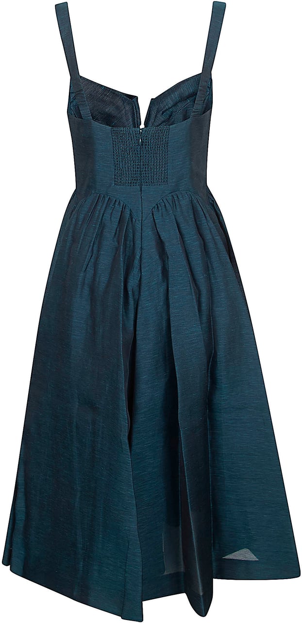 ZIMMERMANN Rebellion Drape Midi Dress Lichtblauw