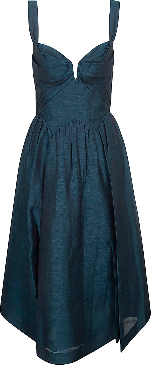 ZIMMERMANN Rebellion Drape Midi Dress Lichtblauw