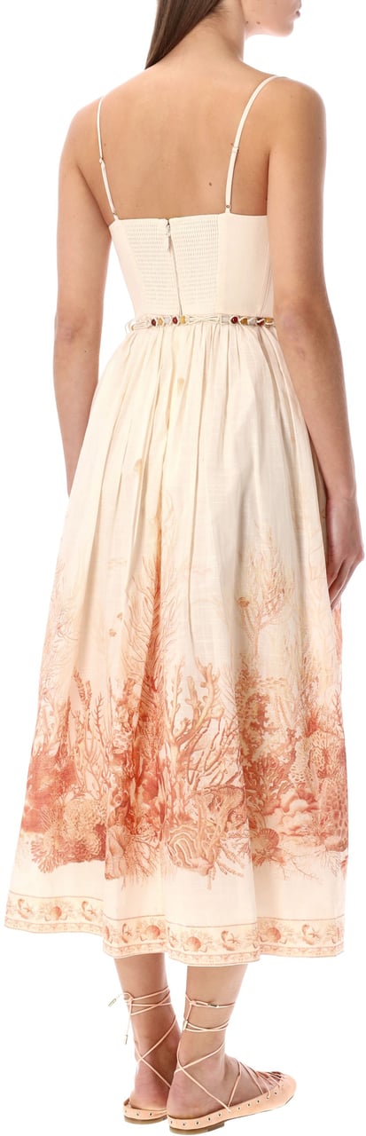 Zimmermann Zimmermann Wanderlust corset midi dress cream Oranje