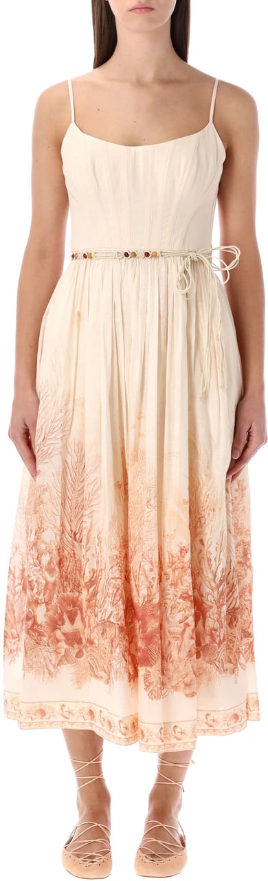 Zimmermann Zimmermann Wanderlust corset midi dress cream Oranje