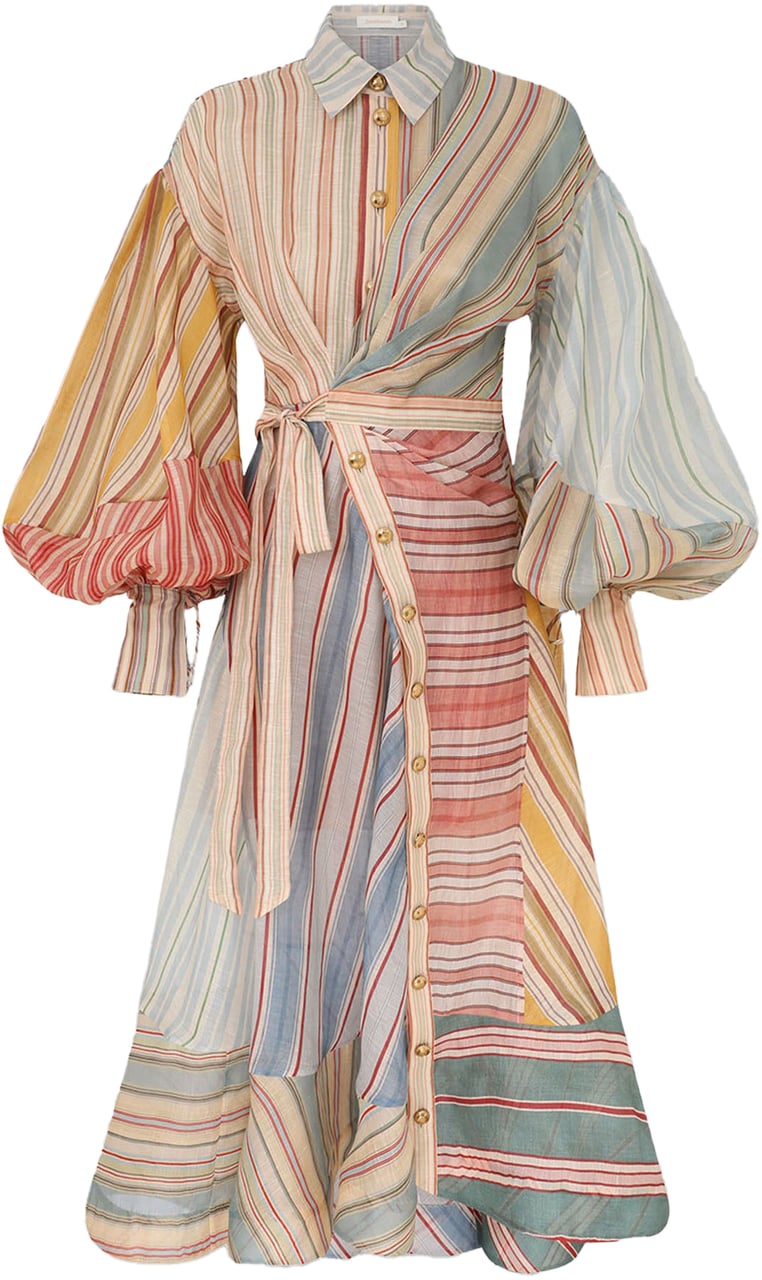 Zimmermann Rebellion Striped Midi Dress Divers