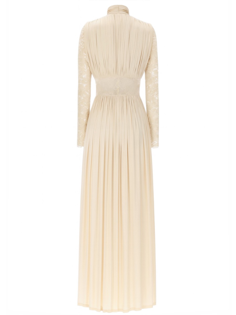 Zimmermann Ivory Rebellion Lace Pleated Maxi Dress Neutraal