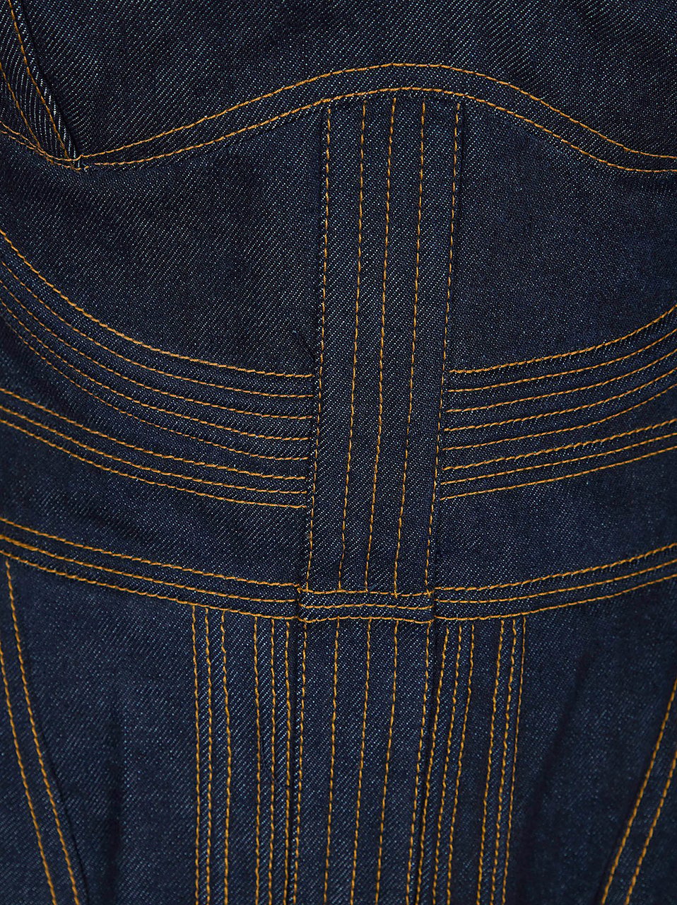 ZIMMERMANN Rebellion Corded Denim Corset Lichtblauw
